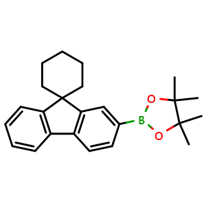 Chemical structure of 4,4,5,5-Tetramethyl-2-(spiro[cyclohexane-1,9'-fluoren]-2'-yl)-1,3,2-dioxaborolane , CAS 1579280-33-3, AChemBlock AD290371