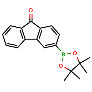 Chemical structure of 3-(4,4,5,5-Tetramethyl-1,3,2-dioxaborolan-2-yl)-9H-fluoren-9-one , CAS 3009096-86-7, AChemBlock AD290384