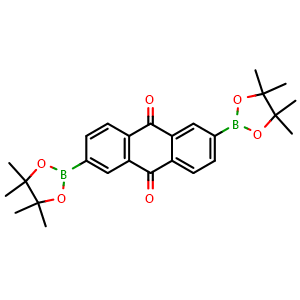 Chemical structure of 2,6-Bis(4,4,5,5-tetramethyl-1,3,2-dioxaborolan-2-yl)anthracene-9,10-dione , CAS 1804957-72-9, AChemBlock AD290385