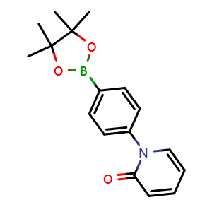 Chemical structure of 1-(4-(4,4,5,5-Tetramethyl-1,3,2-dioxaborolan-2-yl)phenyl)pyridin-2(1H)-one , CAS 832735-55-4, AChemBlock AD290397