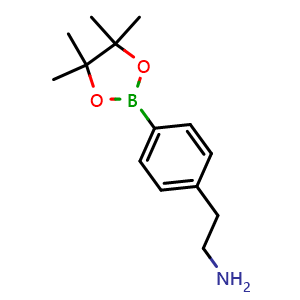 Chemical structure of 2-(4-(4,4,5,5-tetramethyl-1,3,2-dioxaborolan-2-yl)phenyl)ethanamine , CAS 138500-90-0, AChemBlock AD290402