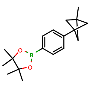 Chemical structure of 4-(3-Methylbicyclo[1.1.1]pentan-1-yl)phenylboronic Acid Pinacol Ester , CAS 2710295-70-6, AChemBlock AD290405
