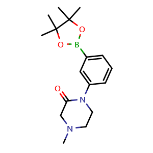 Chemical structure of 3-(4-Methyl-2-oxo-1-piperazinyl)phenylboronic Acid Pinacol Ester , CAS 919347-90-3, AChemBlock AD290437
