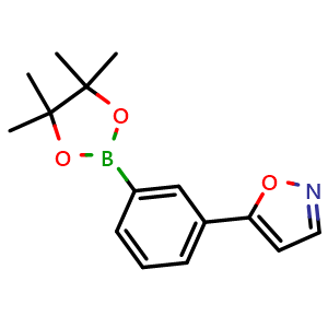 Chemical structure of 5-(3-(4,4,5,5-tetramethyl-1,3,2-dioxaborolan-2-yl)phenyl)isoxazole , CAS 1403469-17-9, AChemBlock AD290439