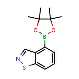 Chemical structure of 4-(4,4,5,5-Tetramethyl-1,3,2-dioxaborolan-2-yl)benzo[d]isothiazole , CAS 1326714-99-1, AChemBlock AD290502