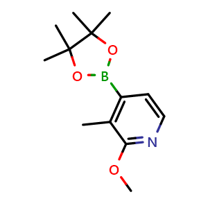 Chemical structure of 2-Methoxy-3-methyl-4-(4,4,5,5-tetramethyl-1,3,2-dioxaborolan-2-yl)pyridine , CAS 2857910-03-1, AChemBlock AD290542