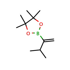 Chemical structure of 4,4,5,5-tetramethyl-2-(3-methylbut-1-en-2-yl)-1,3,2-dioxaborolane , CAS 177949-93-8, AChemBlock AD290554