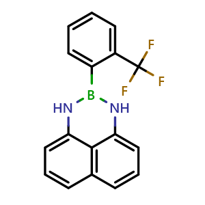 Chemical structure of 2-(2-(Trifluoromethyl)phenyl)-2,3-dihydro-1H-naphtho[1,8-de][1,3,2]diazaborinine , CAS 2126948-39-6, AChemBlock AD290567
