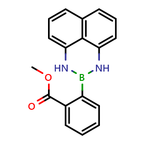 Chemical structure of Methyl 2-(1H-naphtho[1,8-de][1,3,2]diazaborinin-2(3H)-yl)benzoate , CAS 1670251-61-2, AChemBlock AD290568