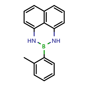 Chemical structure of 2-(O-Tolyl)-2,3-dihydro-1H-naphtho[1,8-de][1,3,2]diazaborinine , CAS 1670251-62-3, AChemBlock AD290569