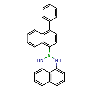 Chemical structure of 2-(4-Phenylnaphthalen-1-yl)-2,3-dihydro-1H-naphtho[1,8-de][1,3,2]diazaborinine , CAS 2133377-89-4, AChemBlock AD290572