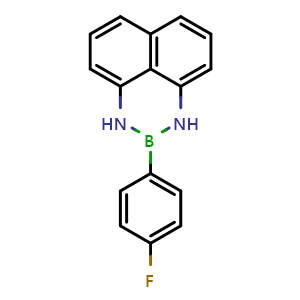 Chemical structure of 2-(4-Fluorophenyl)-2,3-dihydro-1H-naphtho[1,8-de][1,3,2]diazaborinine , CAS 2126948-40-9, AChemBlock AD290577