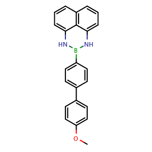 Chemical structure of 2-(4'-Methoxy-[1,1'-biphenyl]-4-yl)-2,3-dihydro-1H-naphtho[1,8-de][1,3,2]diazaborinine , CAS 950511-11-2, AChemBlock AD290581