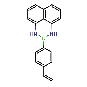 Chemical structure of 2-(4-Vinylphenyl)-2,3-dihydro-1H-naphtho[1,8-de][1,3,2]diazaborinine , CAS 2393826-74-7, AChemBlock AD290584