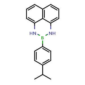 Chemical structure of 2-(4-Isopropylphenyl)-2,3-dihydro-1H-naphtho[1,8-de][1,3,2]diazaborinine , CAS 2647471-64-3, AChemBlock AD290585
