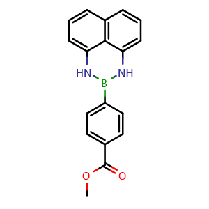 Chemical structure of Methyl 4-(1H-naphtho[1,8-de][1,3,2]diazaborinin-2(3H)-yl)benzoate , CAS 2259849-63-1, AChemBlock AD290586