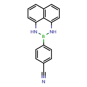 Chemical structure of 4-(1H-Naphtho[1,8-de][1,3,2]diazaborinin-2(3H)-yl)benzonitrile , CAS 1670251-50-9, AChemBlock AD290587