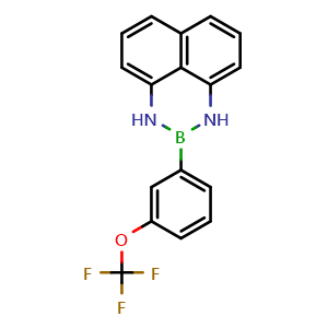 Chemical structure of 2-(3-(Trifluoromethoxy)phenyl)-2,3-dihydro-1H-naphtho[1,8-de][1,3,2]diazaborinine , CAS 2259849-64-2, AChemBlock AD290590