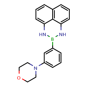 Chemical structure of 4-(3-(1H-Naphtho[1,8-de][1,3,2]diazaborinin-2(3H)-yl)phenyl)morpholine , CAS 1492914-64-3, AChemBlock AD290592
