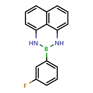 Chemical structure of 2-(3-Fluorophenyl)-2,3-dihydro-1H-naphtho[1,8-de][1,3,2]diazaborinine , CAS 2259849-65-3, AChemBlock AD290594