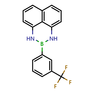 Chemical structure of 2-(3-(Trifluoromethyl)phenyl)-2,3-dihydro-1H-naphtho[1,8-de][1,3,2]diazaborinine , CAS 1159803-62-9, AChemBlock AD290596