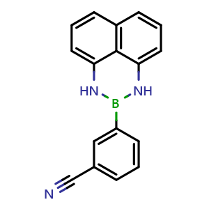 Chemical structure of 3-(1H-Naphtho[1,8-de][1,3,2]diazaborinin-2(3H)-yl)benzonitrile , CAS 1352304-46-1, AChemBlock AD290598