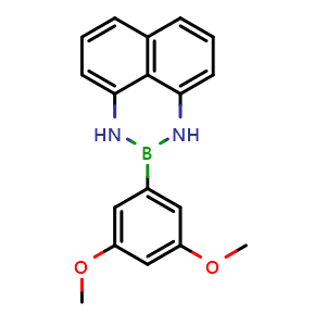 Chemical structure of 2-(3,5-Dimethoxyphenyl)-2,3-dihydro-1H-naphtho[1,8-de][1,3,2]diazaborinine , CAS 2126948-42-1, AChemBlock AD290600