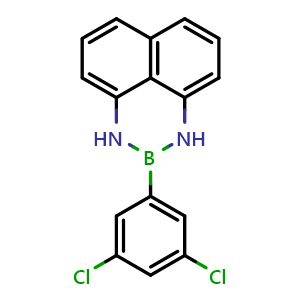 Chemical structure of 2-(3,5-Dichlorophenyl)-2,3-dihydro-1H-naphtho[1,8-de][1,3,2]diazaborinine , CAS 1159803-65-2, AChemBlock AD290601