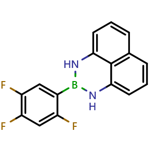 Chemical structure of 2-(2,4,5-Trifluorophenyl)-2,3-dihydro-1H-naphtho[1,8-de][1,3,2]diazaborinine , CAS 2379990-84-6, AChemBlock AD290605