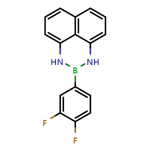 Chemical structure of 2-(3,4-Difluorophenyl)-2,3-dihydro-1H-naphtho[1,8-de][1,3,2]diazaborinine , CAS 2393826-76-9, AChemBlock AD290606
