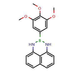 Chemical structure of 2-(3,4,5-Trimethoxyphenyl)-2,3-dihydro-1H-naphtho[1,8-de][1,3,2]diazaborinine , CAS 3031591-40-6, AChemBlock AD290608