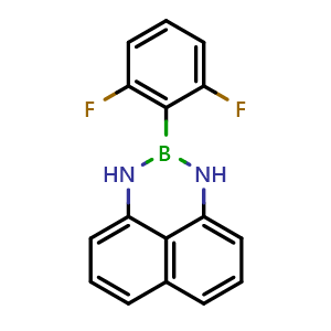 Chemical structure of 2-(2,6-Difluorophenyl)-2,3-dihydro-1H-naphtho[1,8-de][1,3,2]diazaborinine , CAS 3023747-38-5, AChemBlock AD290612