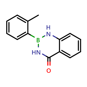 Chemical structure of 2-(O-Tolyl)-2,3-dihydrobenzo[d][1,3,2]diazaborinin-4(1H)-one , CAS 1296939-22-4, AChemBlock AD290624
