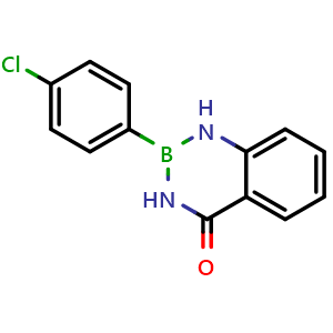 Chemical structure of 2-(4-Chlorophenyl)-2,3-dihydrobenzo[d][1,3,2]diazaborinin-4(1H)-one , CAS 24341-83-1, AChemBlock AD290628