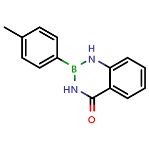 Chemical structure of 2-(P-Tolyl)-2,3-dihydrobenzo[d][1,3,2]diazaborinin-4(1H)-one , CAS 32203-14-8, AChemBlock AD290629