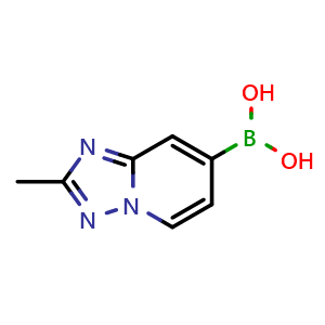 Chemical structure of (2-Methyl-[1,2,4]triazolo[1,5-a]pyridin-7-yl)boronic acid , CAS 2259877-42-2, AChemBlock AD290640