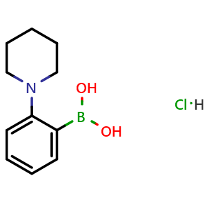 Chemical structure of 2-(Piperidino)phenylboronic acid hydrochloride , CAS 1072952-24-9, AChemBlock AD290645