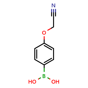 Chemical structure of (4-(Cyanomethoxy)phenyl)boronic acid , CAS 947533-23-5, AChemBlock AD290646