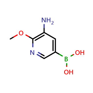 Chemical structure of (5-Amino-6-methoxypyridin-3-yl)boronic acid , CAS 1309982-56-6, AChemBlock AD290655