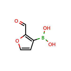 Chemical structure of (2-Formylfuran-3-yl)boronic acid , CAS 27339-37-3, AChemBlock AD290660