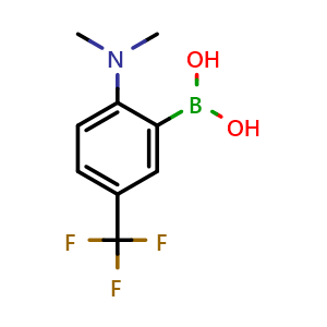 Chemical structure of (2-(Dimethylamino)-5-(trifluoromethyl)phenyl)boronic acid , CAS 1704063-80-8, AChemBlock AD290663
