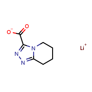 Chemical structure of Lithium 5,6,7,8-tetrahydro-[1,2,4]triazolo[4,3-a]pyridine-3-carboxylate , CAS 2287345-78-0, AChemBlock AD290667