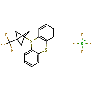 Chemical structure of 5-[3-(Trifluoromethyl)bicyclo[1.1.1]pentan-1-yl]-5H-thianthren-5-ium Tetrafluoroborate , CAS 3016429-33-4, AChemBlock AD290670