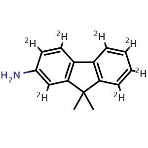 Chemical structure of 9,9-Dimethylfluoren-2-amine-d7 , CAS 2837147-38-1, AChemBlock AD290674