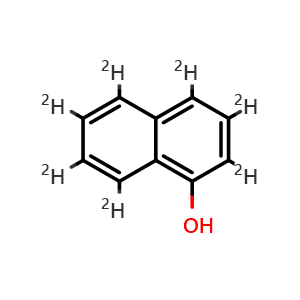 Chemical structure of 1-Naphthol-d7 , CAS 124251-84-9, AChemBlock AD290675