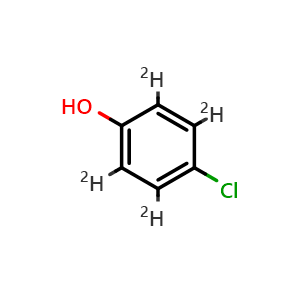 Chemical structure of 4-Chlorophenol-d4 , CAS 285132-91-4, AChemBlock AD290677