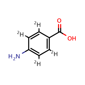 Chemical structure of 4-Aminobenzoic acid-d4 , CAS 350820-01-8, AChemBlock AD290679