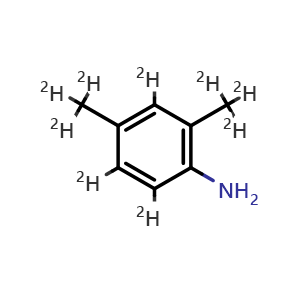 Chemical structure of 4,6-Di(methyl-d3)benzen-2,3,5-d3-amine , CAS 1020654-44-7, AChemBlock AD290680