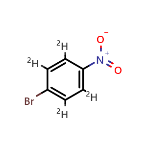 Chemical structure of 1-Bromo-4-nitrobenzene-d4 , CAS 350820-19-8, AChemBlock AD290683