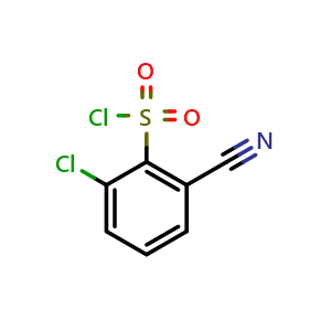 Chemical structure of 2-Chloro-6-cyanobenzene-1-sulfonyl chloride , CAS 1261499-21-1, AChemBlock AD290690